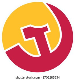 Modern Communist Hammer and Sickle Logo