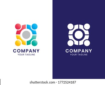 Modern Community Circle logo. For personal or business. Colorful gradient concept. This logo is good for group, organization, friendship, or any industry. Modern, elegant, simple. Vector Illustration.