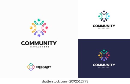 Modern Community logo designs concept vector, Group people logo template designs