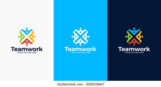 modern community logo, teamwork logo design collection