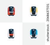 Modern commuter train. Front view. Vector icon
