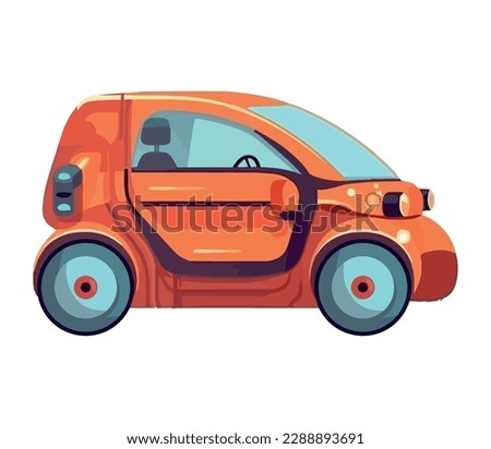 Modern compact car icon isolated