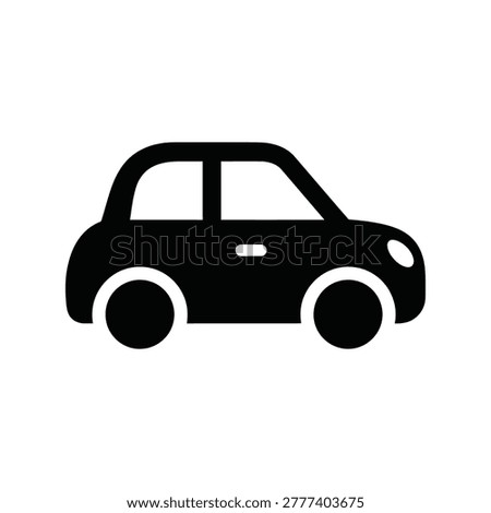 Modern compact car silhouette icon vector transportation automobile symbol vector