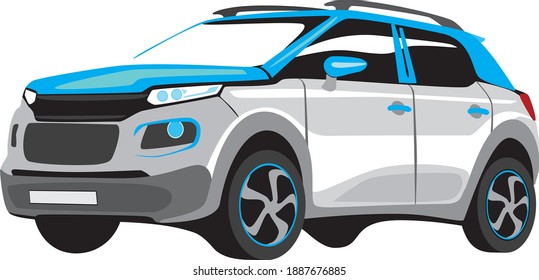 Modern compact SUV. Vector illustration