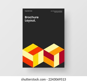 Modern company cover A4 vector design concept. Unique geometric pattern postcard layout.