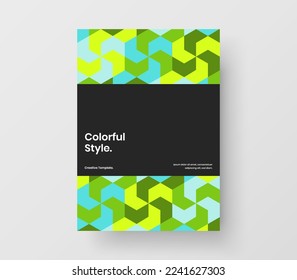 Modern company cover design vector layout. Abstract geometric pattern front page template.