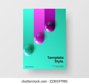 Modernes Design für die Vektorgrafik von Unternehmen. Einzigartiges Broschürenkonzept für 3D-Sphären.