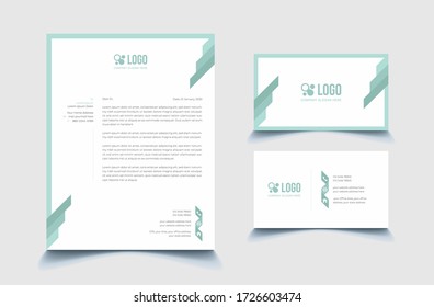 Modern company letterhead, business card template