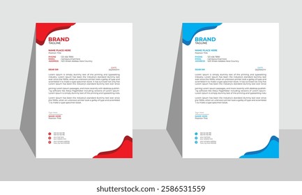 Modern company letterhead design a4.
