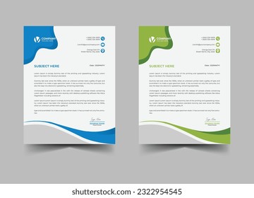 Modern company letterhead design template