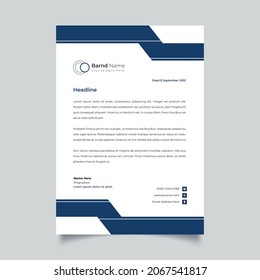 Modern company letterhead with green elements, Corporate company letterhead and invoice template design