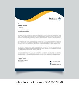 Modern company letterhead with green elements, Corporate company letterhead and invoice template design