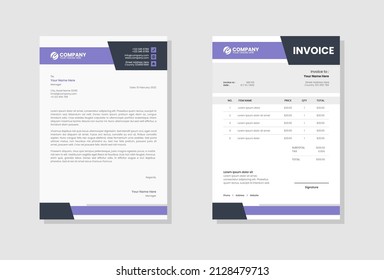 Modern company Letterhead and invoice template