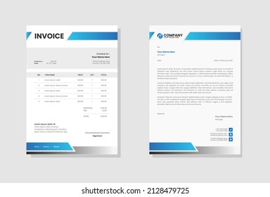 Modern company Letterhead and invoice template