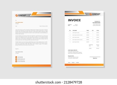 Modern company Letterhead and invoice template