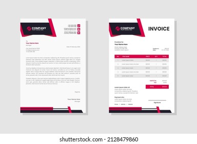 Modern company Letterhead and invoice template