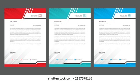 Modern company letterhead page design templates