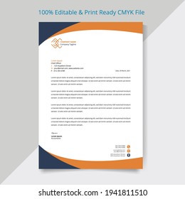 Modern company letterhead with premium vector template
