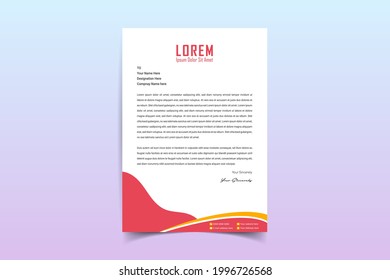 Modern company letterhead Template Design. Clean, Modern, Corporate, Business, Luxury, Modern, Elegant, Professional Minimalist Letterhead Template Design. Element of stationery. Vector illustration