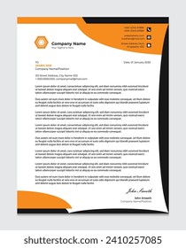 modern company letterhead template design black orange oval elements