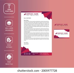 Modern company letterhead template for your project. Business style letterhead design,Professional, Minimalist Letterhead Template, corporate letterhead.