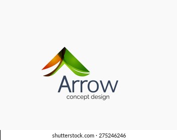 Modern company logo, clean glossy design. Abstract shape made of color overlapping wave pieces