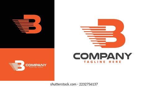 Modern company logo letter B Express for logistics, delivery, travel, shuttle, travel etc. 