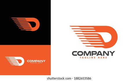 Modern company logo letter D Express for logistics, delivery, delivery, travel, shuttle, travel etc. companies