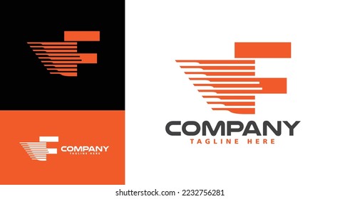 Modern company logo letter F Express for logistics, delivery, travel, shuttle, travel etc. 