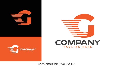 Modern company logo letter G Express for logistics, delivery, travel, shuttle, travel etc. 