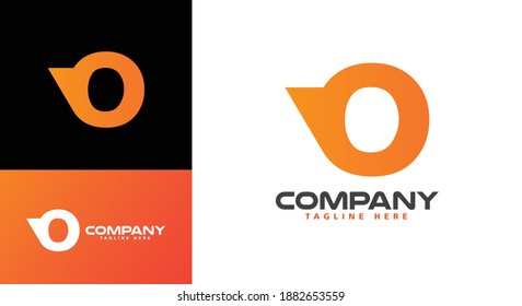 Modern company logo letter O Express for logistics, delivery, delivery, travel, shuttle, travel etc. companies