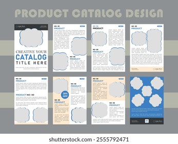 Modern Company Product catalogue design template Annual report brochure Blue cover design business advertisement magazine ads catalog layout in A4 size