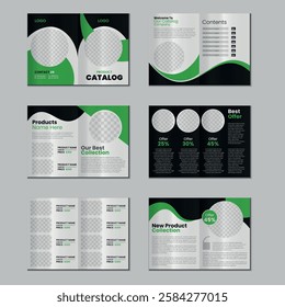 Modern company product catalogue design template, clean furniture catalog brochure design