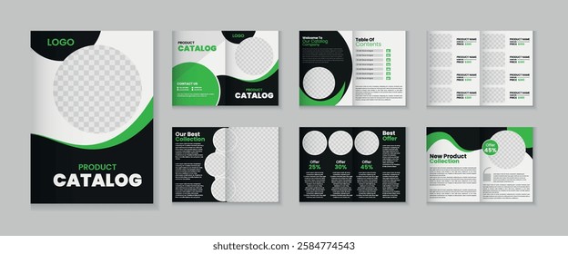 Modern company product catalogue design template, clean furniture catalog brochure design
