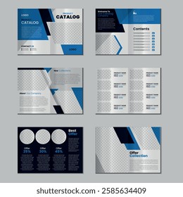 Modern company product catalogue design template, clean furniture catalog brochure design