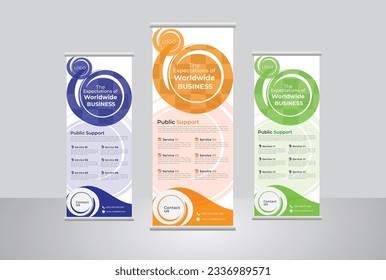 Modern company rollup banner design. advertisement roll up banner template. Editable rollup banner design Template. Vector, abstract design.
