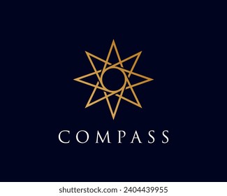 modern compass logo with line style, vector illustration