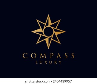 logotipo de brújula moderna con estilo de línea, ilustración vectorial