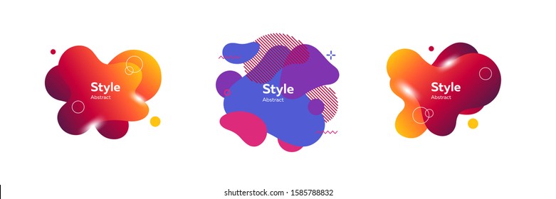 Modern composition of abstract blobs for card background. Design template for logo, flyer or presentation. Abstract form dynamic composition. Modern style vector illustration