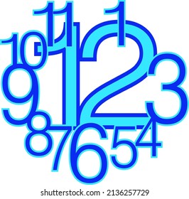 composición moderna de los números azules 1 2 3 4 5 6 7 8 9 10 1 1 12