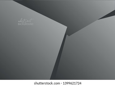 Modern composition created with bent and cut metal plates. Abstract vector background.