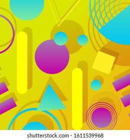 Modern composition with geometric shapes. Geometric abstract background design. Trendy geometric background. Simple geometric shapes. EPS 10 vector illustration.