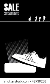 Modern composition with gym shoes. In the foreground gym shoes are located. Near to them a free field for the text.