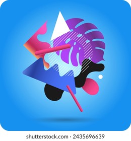 Modern composition of various shapes. Illustration for design. Background in the trend chart.