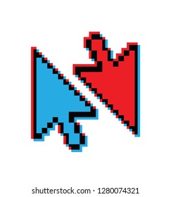 Modern computer arrow, mouse, pixel cursor icon, graphic symbol for web site design, logo, app, ui, vector illustration