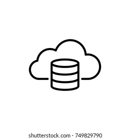 Modern computer cloud line icon. Premium pictogram isolated on a white background. Vector illustration. Stroke high quality symbol. Cloud icon in modern line style.