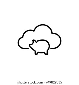 Modern computer cloud line icon. Premium pictogram isolated on a white background. Vector illustration. Stroke high quality symbol. Cloud icon in modern line style.