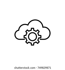 Modern computer cloud line icon. Premium pictogram isolated on a white background. Vector illustration. Stroke high quality symbol. Cloud icon in modern line style.