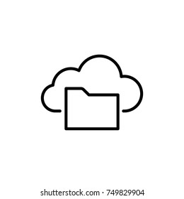 Modern computer cloud line icon. Premium pictogram isolated on a white background. Vector illustration. Stroke high quality symbol. Cloud icon in modern line style.