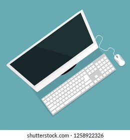 Modern computer design with top view